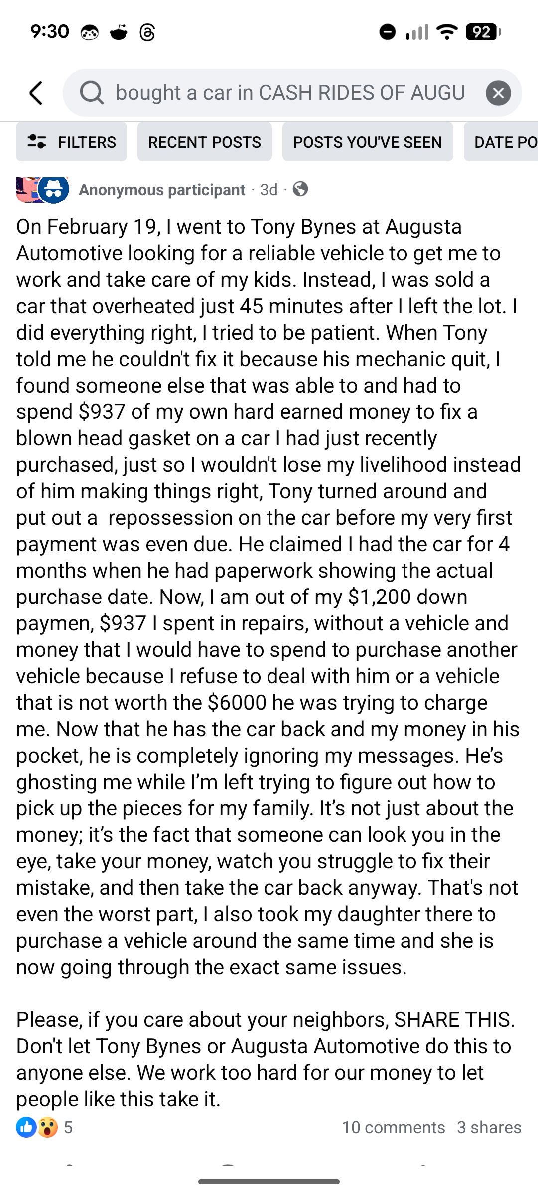 Justice M.'s post 2