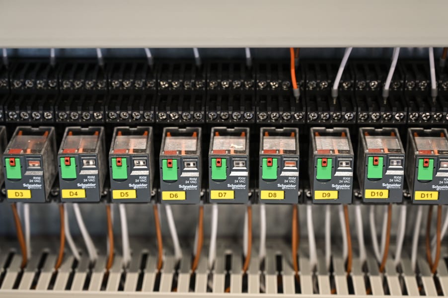 Close-up of a furnace control panel, addressing why a furnace isn't turning on.